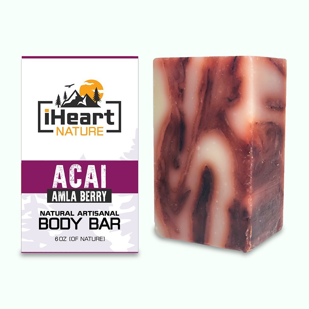 Acai Soap with Amla for Face & Body - Botanicals for a Youthful, Supple, Glowing Complexion - iHeart Nature