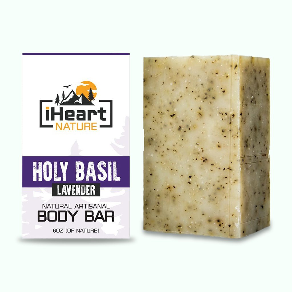 Holy Basil Soap for Face & Body - Adaptogenic Tulsi Herb Has Anti-Oxidant & Anti-Aging Benefits - iHeart Nature