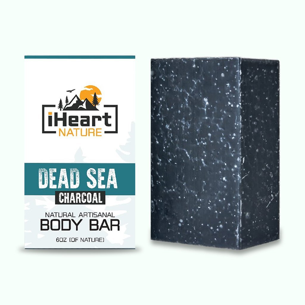 Natural Dead Sea & Activated Charcoal Soap Bar - Minerals That Help Clear Toxins and Nourish Skin - iHeart Nature
