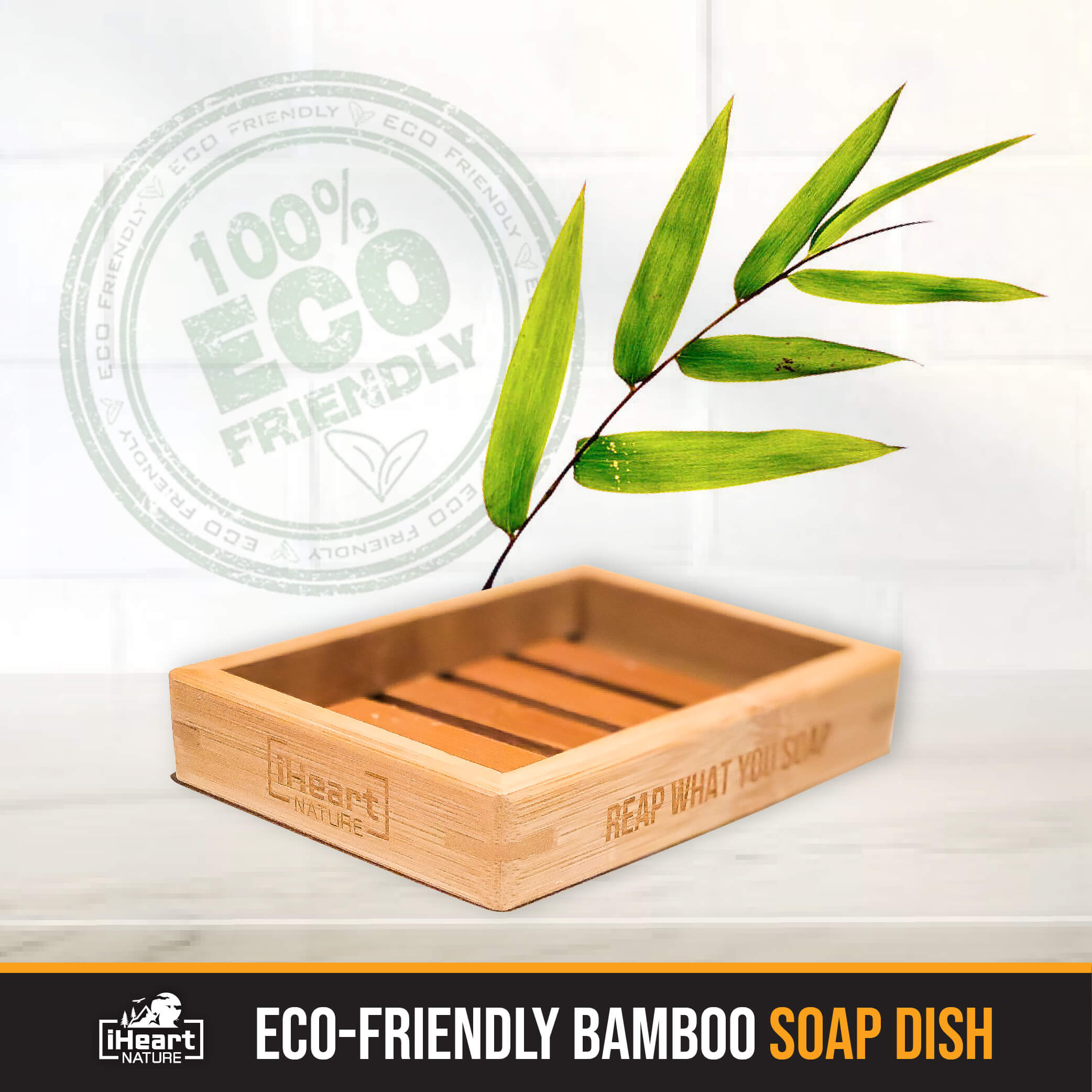 Soap Saver Dish (2 Pack) - Sustainable Eco-Friendly Bamboo Wood